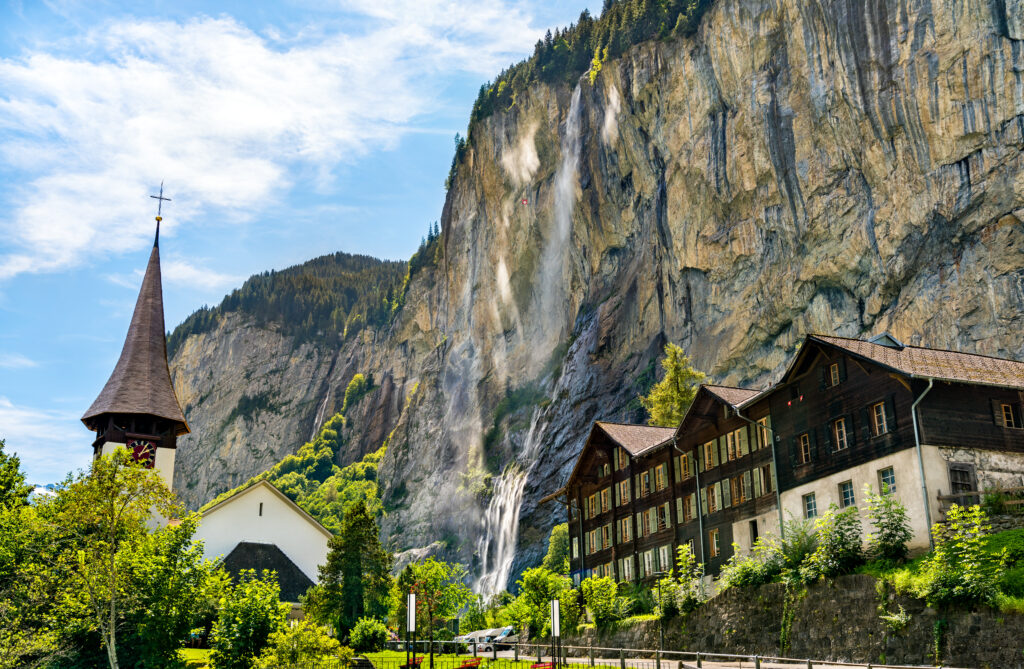 village-church-staubbach-falls-lauterbrunnen-canton-bern-switzerland-1-1024x669 The Enchanting Legend of Saint Beatus: A Journey Through Time in Lauterbrunnen, Switzerland