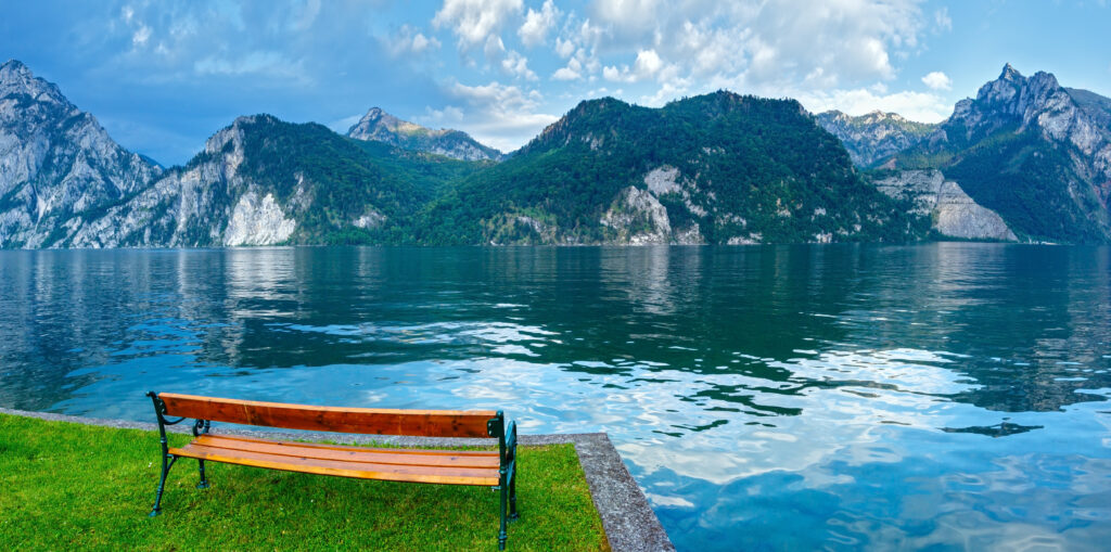wooden-bench-near-traunsee-summer-lake-traunkirchen-austria-1024x509 The mysterious mermaid of Lake Traunsee: unravelling the myth and its secrets