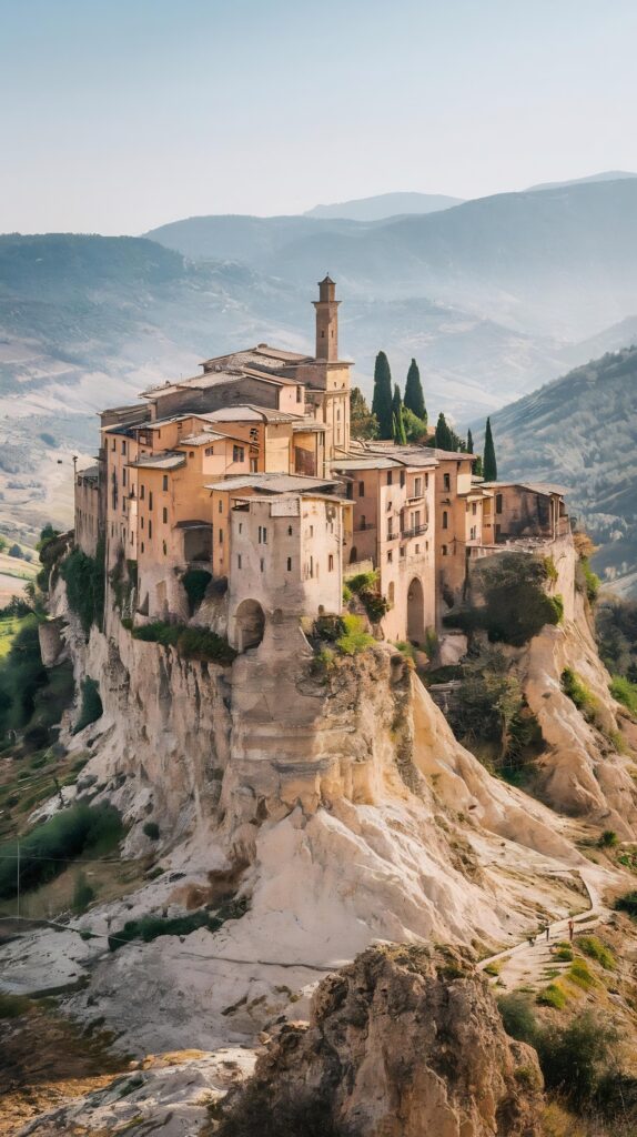 one-most-beautiful-italian-villages-panoramic-view-civita-di-bagnoregio-called-ghost-town-574x1024 The legendary town on the dying rock: Mystical dragon beneath Civita di Bagnoregio?