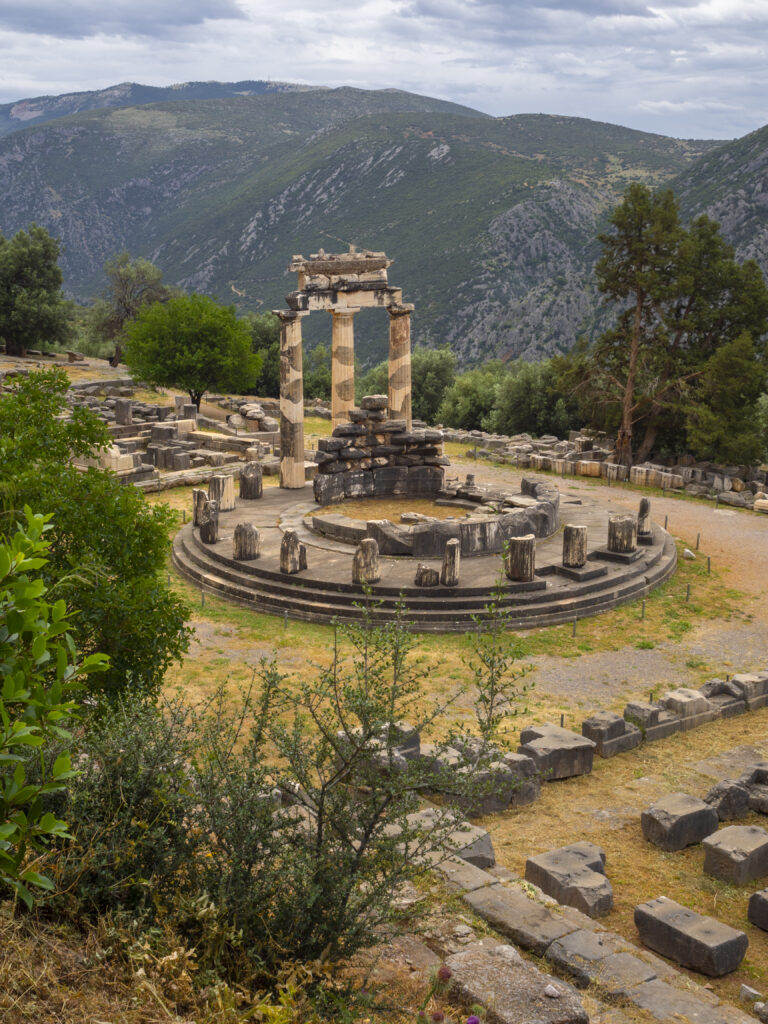 panoramic-view-temple-athena-pronaia-mountains-delphi-greece-against-stormy-sky-768x1024 The Secrets of the Oracle of Delphi: How Mysterious Visions Changed the Ancient World